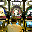 A guest tries his luck at a bank of slot machines at the ...