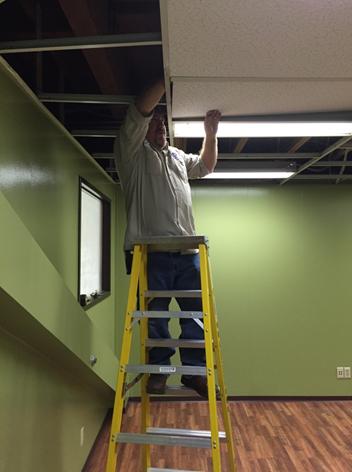 Description: Description: RAFAEL INSTALLING DROP CEILING AT EMPLOYMENT AND TRAINING