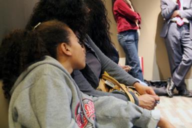 Charter and private school students and parents waited until about 11 p.m. for a decision to be made in regards to the Richmond Promise. A few teachers and administrators remained until the meeting drew to a close with no agreement by council members. (Photo by Angelica Casas)