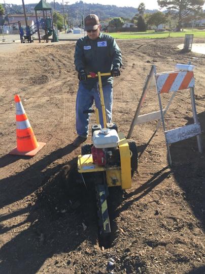 Trenching for drinking fountain