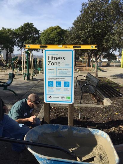 Sign installation at JFK Park
