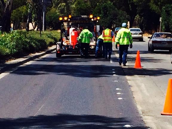 Richmond parkway  #1 Lane West bound Button Installation #2