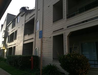 Outside building H, where tenants are fighting to remain in their apartments. (Photo by: Parker Yesko)