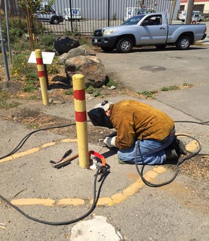 Bollard Repair on the Greenway