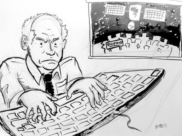 Richmond mayor Tom Butt revealed residents' home addresses and alleged rent-control violations in an October newsletter. Now, the ACLU of Northern California is looking into the incident. Cartoon courtesy of Abner Hauge.