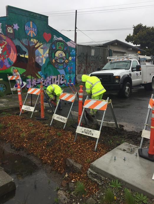 Bollard Install 9th & Greenway