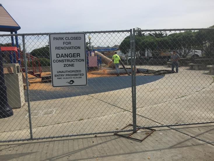 New Playground fibar installation Barbara J Vincent Park