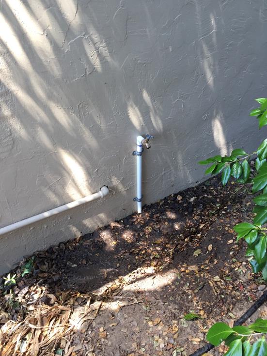 New hose bib and supply line in back of Annex Senior Center
