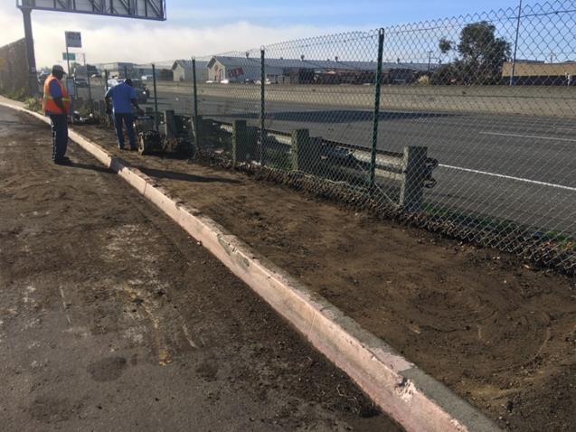 Bus Stop pad installation Pierce St. across from Pacific East Mall