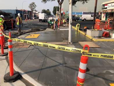 NW MacDonald - Bulb-out - Curb ramp Concrete Placement - 2