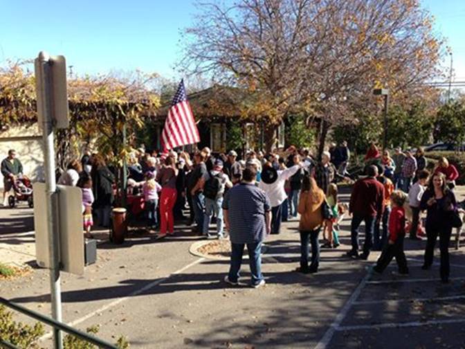 'The annual Point Richmond Thanksgiving Turkey Shoot. A community parade followed by reading of the iterative poem and downing of a glass of Wild Turkey followed by a chorus of gobble, gobble, gobble. You have to be there to comprehend it all.'