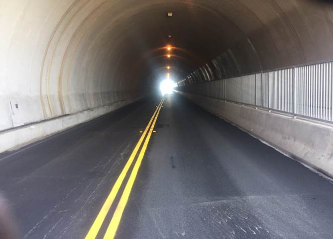 Striping of Ferry Tunnel Point Richmond