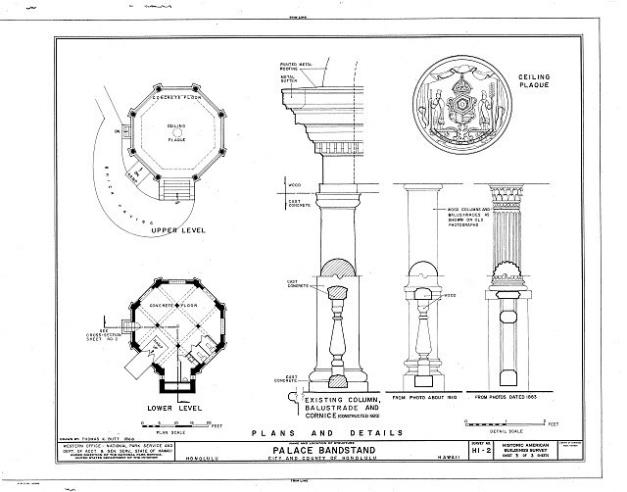 HABS HI,2-HONLU,9- (sheet 3 of 3) - Iolani Bandstand, King & Richards Streets, Honolulu, Honolulu County, HI