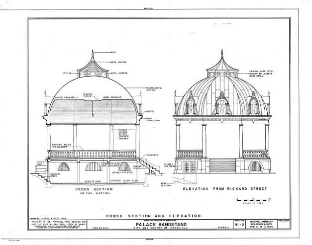HABS HI,2-HONLU,9- (sheet 2 of 3) - Iolani Bandstand, King & Richards Streets, Honolulu, Honolulu County, HI