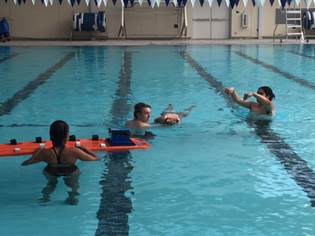 LGT in water shallow backboarding