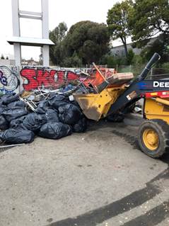 Trash pickup on Greenway