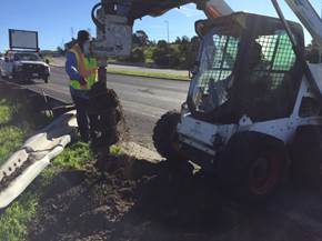 Bobcat Operations for Guard Rail Project