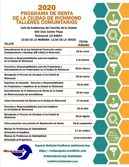 2020 List of Workshops - SPANISH - FINAL