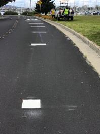 Approach Lines and Chevron installed at the Richmond Marina westbound on Peninsula Dr