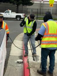 Pedestrian Signs installed at 45th and Fall ave(2)