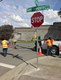 San Joaquin and Panama Street Name Sign install